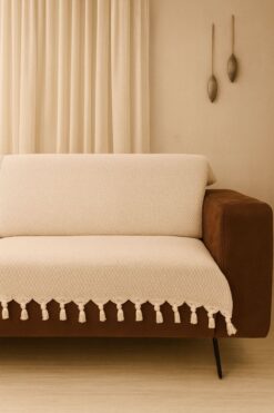 LUNGA VİTA Başak Desen Dokuma %100 Pamuklu Çok Amaçlı Pike Koltuk Örtüsü 180x230