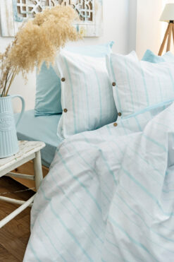 BESTİNA GOLD Harmony Hues İpliği Boyalı Doğal Çift Kişilik Nevresim Takımı (Çarşafı Lastikli)