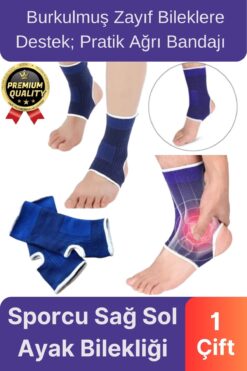 Svein Pratik Burkulmuş Zayıf Kaslara Koruma Destek Sağlayan Ağrı Bandaj Sporcu Sağ Sol Ayak Bilekliği
