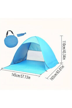 Allmart Hızlı Kurulur, Su Geçirmez 2 Kişilik Mavi Kamp Çadırı - Kapalı Avlusuyla Tam Koruma