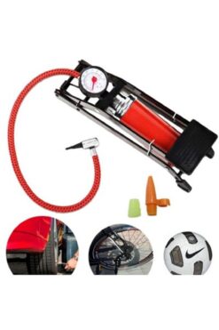 Genel Markalar Pompa Basınç Göstergeli Ayak Pompası Araç Lastik Top Balon Bisiklet Lastikleri Şişirme Aparatı
