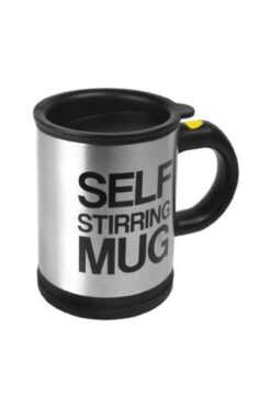 Genel Markalar Kendi Kendini Karıştıran Mikser Kupa Termos Bardak; Self Stirring Mug - Siyah Glrshop