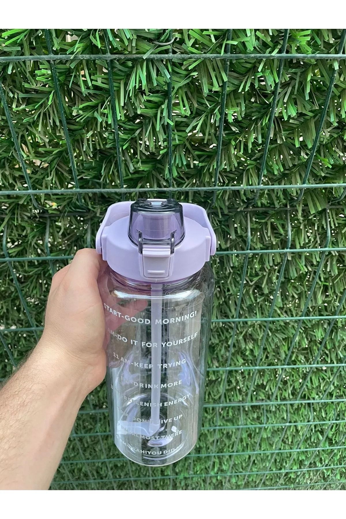 Seram Collection Şeffaf Motivasyon Matara 2000 ml Suluk Su Şişesi - Bpa Içermez - Görsel 3