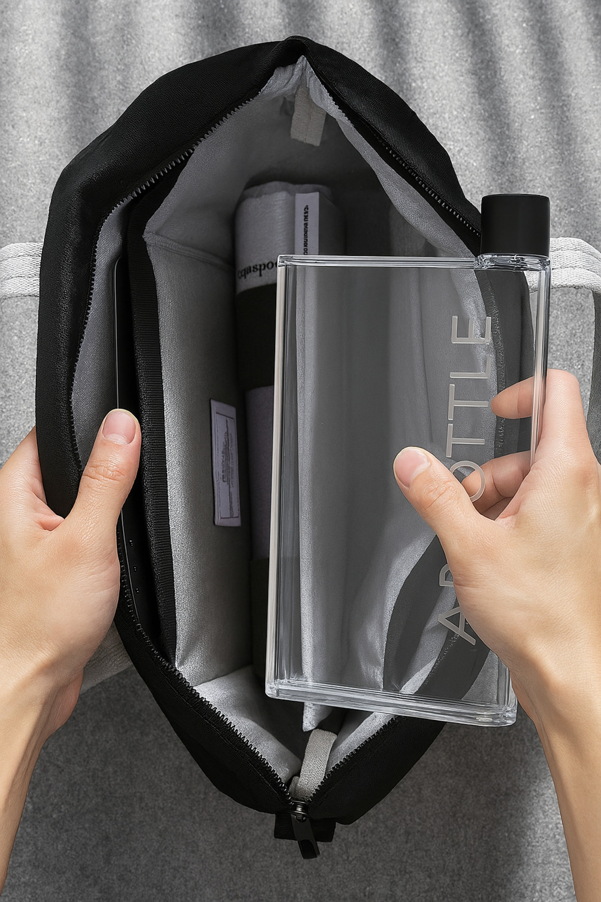 Pazar Kapısı A5 Şeffaf Düz Matara Suluk İnce Su Şişesi - Görsel 2