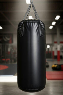 SAVUR Boks Torbası Zincirli Tavan Askı Aparatlı İçi Dolu Siyah Kum Torbası 70x25cm