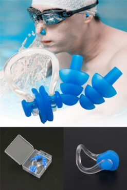 omilife Kulak ve Burun Tıkacı Yüzücü Kulak Tıpası Yıkanabilen Temizlenebilen Silikon Kulak Burun Tıkaç Seti