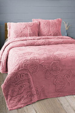 My Catherine Kelebek Desenli Çift Kişilik Yumuşak Wellsoft Battaniye / Yatak Örtüsü 230x250cm | YASTIKSIZ