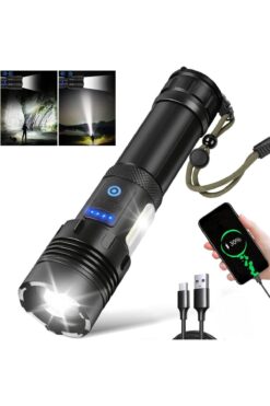 FAVBOX 5000 Lümen Güçlü Led El Feneri Yüksek Güç Işık Şarj Edilebilir Taktik El Feneri Kamp Hasuba Hs-45