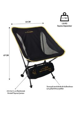 NURGAZ Campout Pratik Portatif Katlanır Plaj Kamp Sandalyesi Taşıma Çantalı