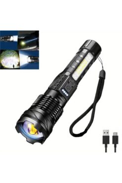 valkyrie Şarjlı 7 Modlu Ultra Güçlü LED El Feneri Çakarlı Çok Fonksiyonlu Zoom 1500mAh