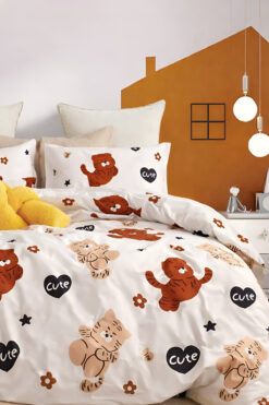 İQON Lastikli Çarşaflı Nevresim Takımı Tek Kişilik Pumpkin