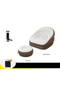 SHUFA Taşınabilir Tek Kişilik Şişme Koltuk (Ayak Dayama ve El Pompası Dahil)