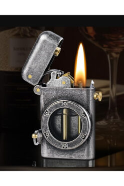 LİGHTER Norveç Gemici Model Morisk Şeffaf Yakıt Depolu Havalı Koleksiyonluk Benzinli Çakmak