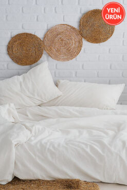 Sheri Home Tekstil Otel Beyaz Çift Kişilik Nevresim Seti (YORGAN KILIFI 2 ADET YASTIK KILIFI)tr8887366365577