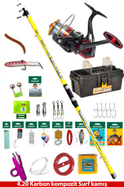 Discovery Avkamp Surf Karbon Olta Takımı 4.20 Mt boğaz - deniz ve Göl