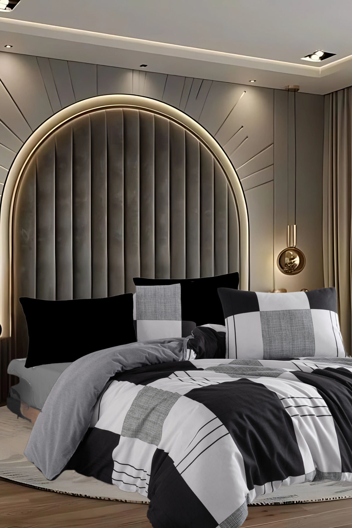 conzaliza Çift Kişilik Lastikli Çarşaflı Pamuklu Nevresim Takımı | Tam Takım