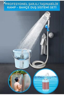 HOT POWER PROFESYONEL ŞARJLI TAŞINABİLİR KAMP  OUTDOOR DUŞ SİSTEMİ SETİ