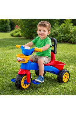 Retoys İlk Arabam Çocuk Bisiklet 3 Tekerlekli Pedallı Sepetli +2-10 Yaş(Kutulu)