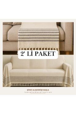 Genel Markalar Koltuk Örtüsü 2'li Paket Set % 100 Pamuklu
