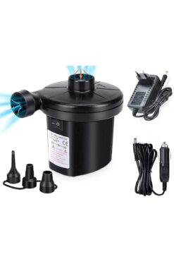 JUNGLEE 220v Elektrikli Hava Pompası ve vakum Şişme Yatak Bot Simit Şişme Koltuk Deniz Yatağı Pompa Air Pump