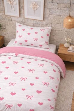 Sheri Home Tekstil YENİ Kelebek Tek Kişilik Nevresim Seti Yorgan Kılıfı +1 adet Yastık Kılıfı 889221969488