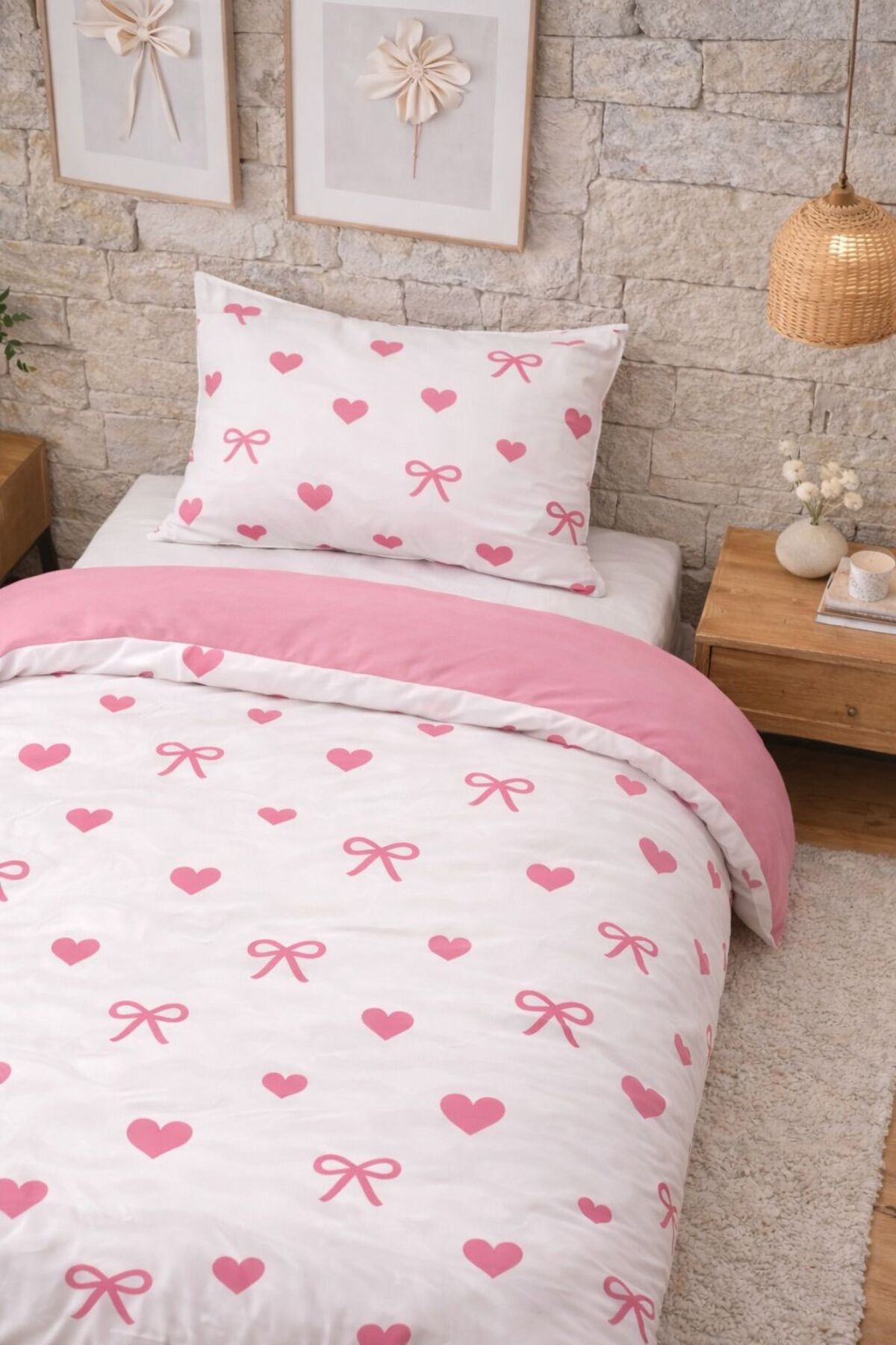 Sheri Home Tekstil YENİ Kelebek Tek Kişilik Nevresim Seti Yorgan Kılıfı +1 adet Yastık Kılıfı 889221969488