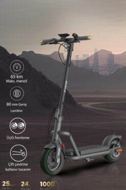 Navee n65i Elektrikli Scooter 65 Km Menzil 25 Km Hız - 1000W Güç - Katlanır Scooter - %24 Eğim Performansı