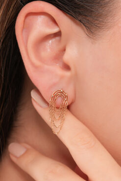 by milo jewellery 14 Ayar Luna Chan Rose Tasarım Küpe