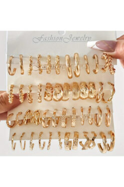 Ervalina Desenli Karışık 1 ÇİFT Kadın Küpe (Karışık Gönderim)