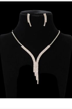 Zanora Abiye kolye küpe set düğün nişan kına gelin seti beyaz Gümüş wertytrew344battal standart