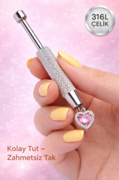 Sacce Scarves&Accessories Paslanmaz Çelik Piercing Topu Açma ve Tutma Aparatı | 6.2 cm | Çok Amaçlı Piercing Pense