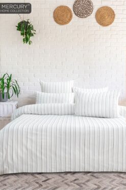 Mercury Beyz Çift Kişilik Nevresim Takımı | Pamuklu ve Çarşafı Lastikli