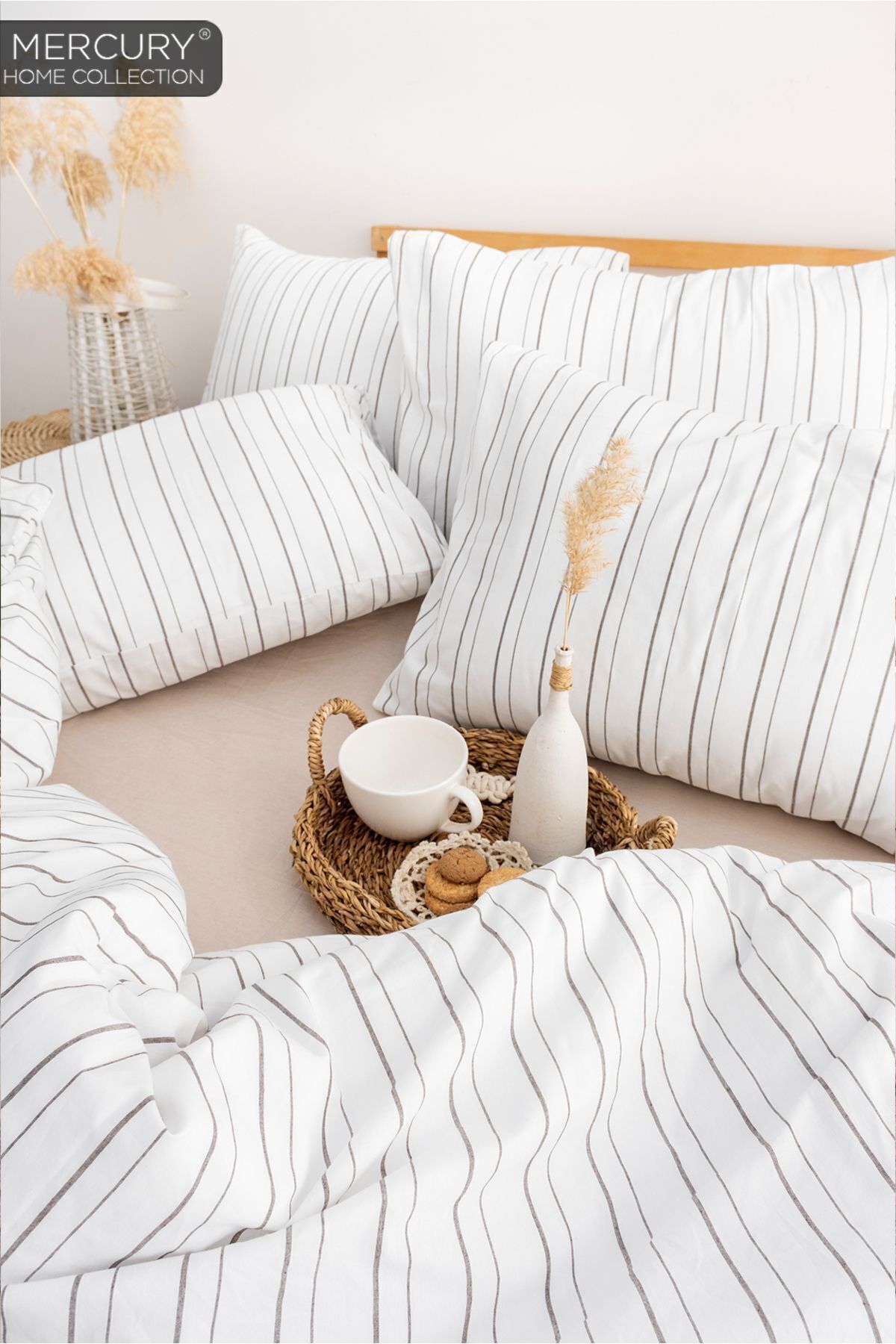 Mercury Beyz Çift Kişilik Nevresim Takımı | Pamuklu ve Çarşafı Lastikli - Görsel 3