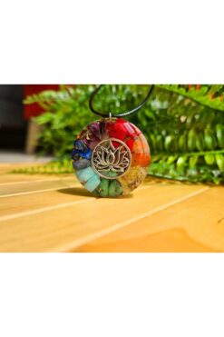 Singincraft Yedi Çakra - 7 Çakra Lotus Orgonit Kolye (EL YAPIMI TASARIM ÜRÜNLER)