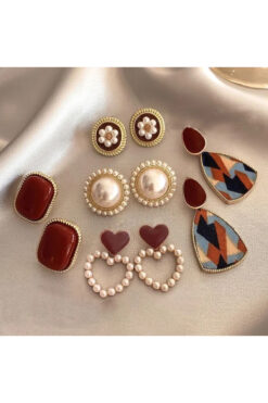 MURASSA BUTİK Minimalist Retro Küpe Seti