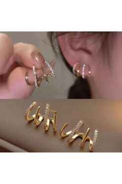 MRK Kadın Zirkon Taşlı Çoklu Vip Küpe