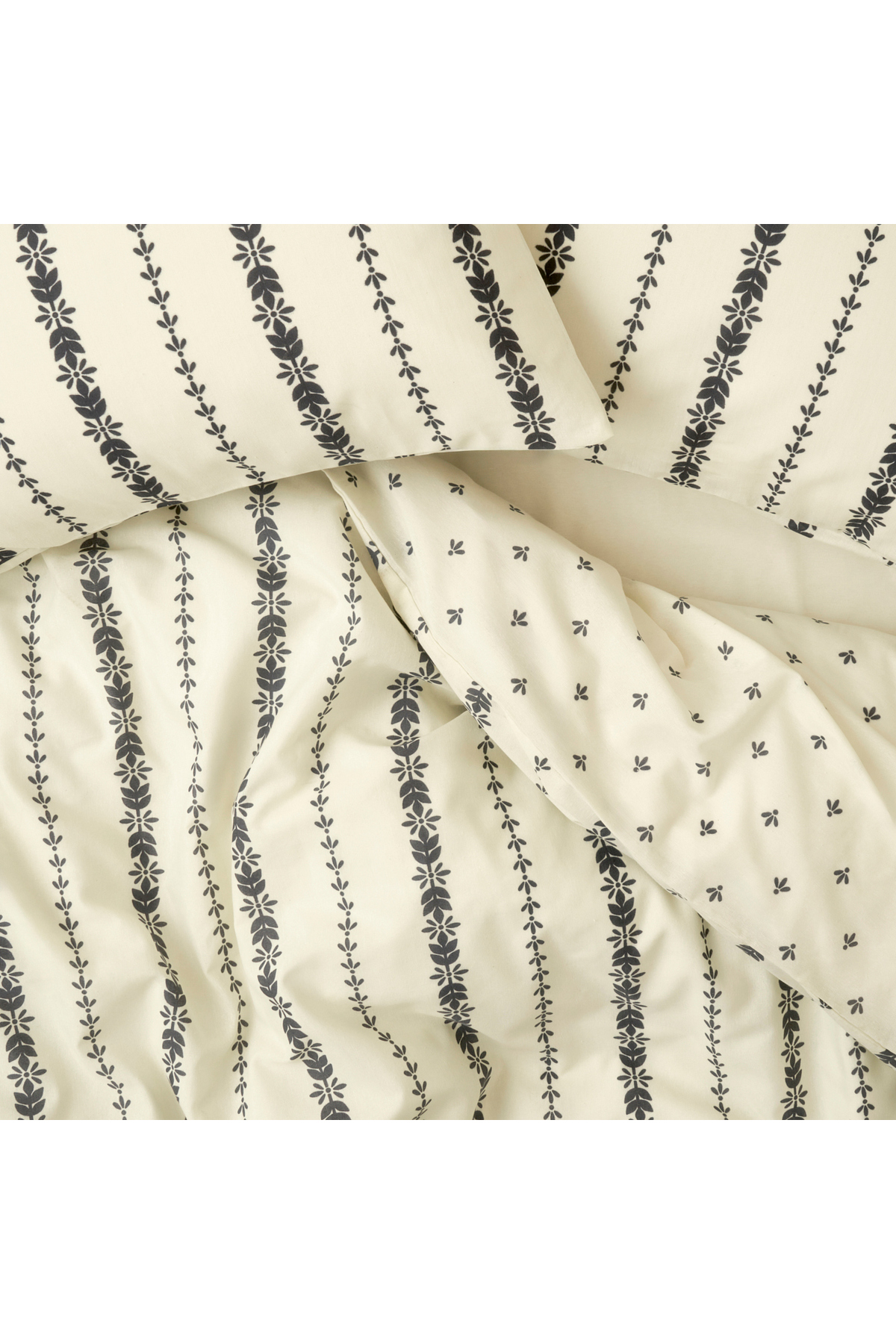 Bella Maison Olwen Pamuklu Tek Kişilik Nevresim Takımı Beyaz-Siyah (160x220 cm) - Görsel 2