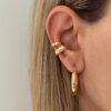Lavian Accessories Gold Renk 2’li Yıldız Zirkon Taşlı Earcuff Seti