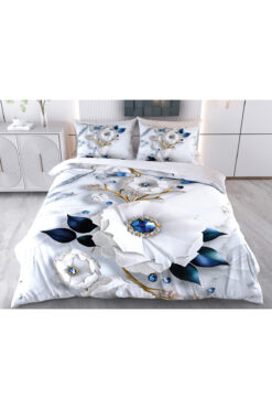 Evimemoda Elmas Çiçek Dijital Baskılı 3D 3 Boyutlu Çift Kişilik Nevresim Takımı Kod: Monel