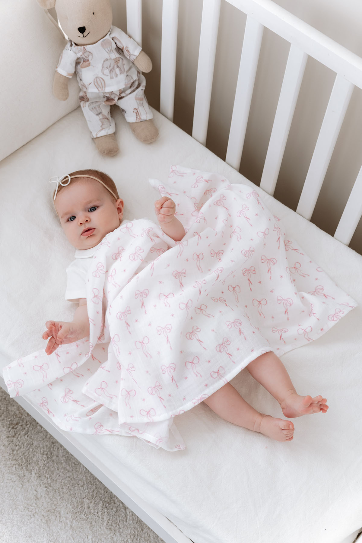 Tuğba Kuğu Müslin Örtü - Pureline Series - Dainty Bows