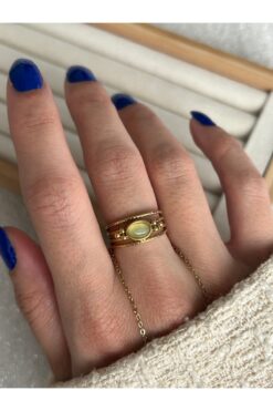 ringbox Su Yeşili Çelik Karamaz Yüzük