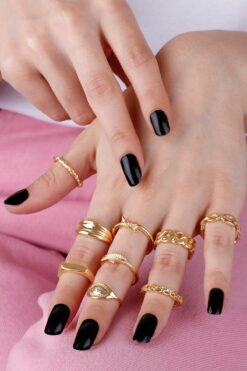 Ervalina 9'lu Yüzük Ve Eklem Yüzük Set 0006