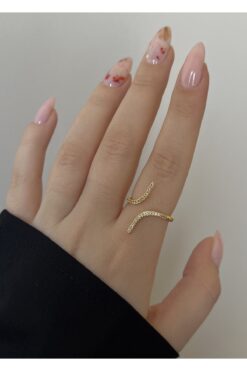 KİLİGİSTANBUL Gold Renk Taşlı Yüzük