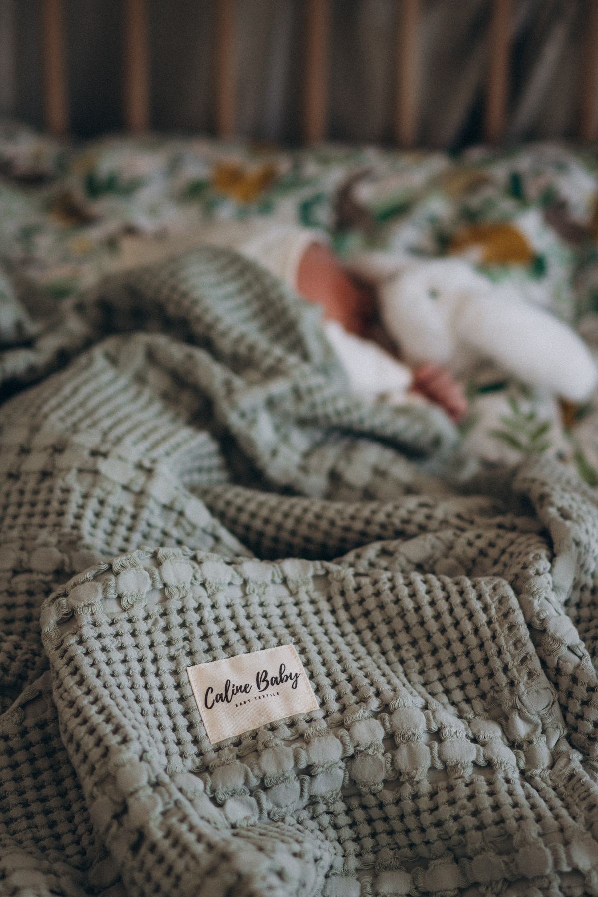 Caline Baby Waffle Pamuklu Pike 100*90cm - Yeşil