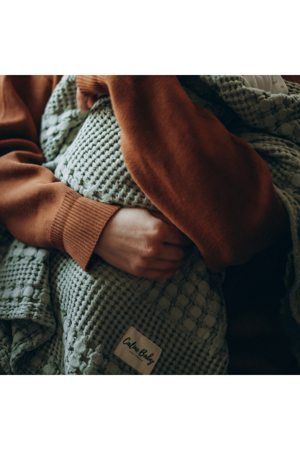 Caline Baby Waffle Pamuklu Pike 100*90cm - Yeşil - Görsel 2