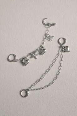 New Obsessions Gümüş Rengi Kalp Sallantılı Çok Amaçlı Charm Ayakkabı Süsü