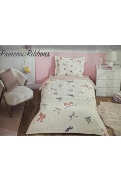 Özdilek Princess Ribbons Tek Kişilik Lastikli Çarşaf Nevresim Takımı