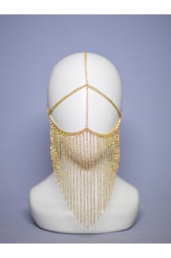 Shiklik Kadın Detaylı Zincirli Yüz Maskesi - Alınlık ve Yüz Aksesuarı