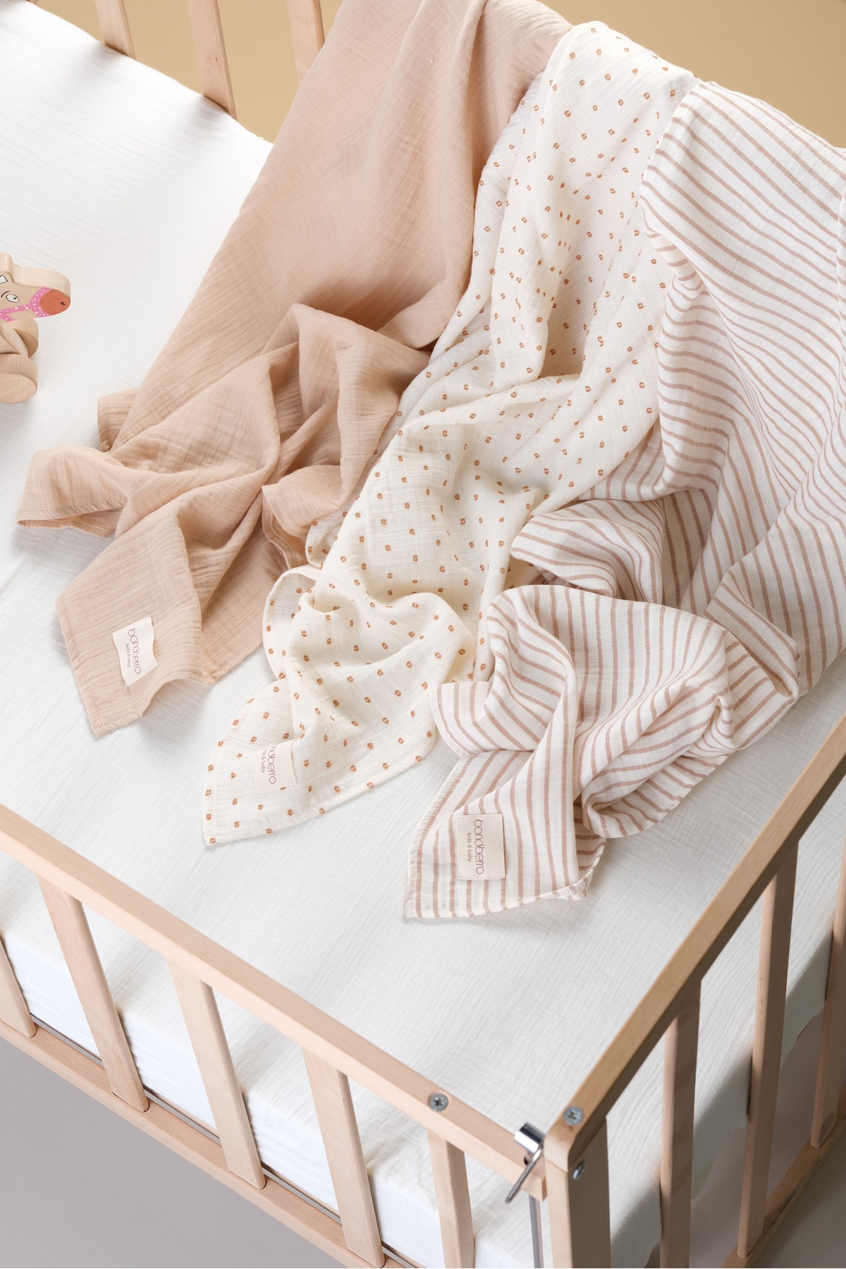 Bondberro Özel Kutulu 3 Adet 2 Katlı Müslin Örtü & Battaniye %100 Pamuklu Xl Boy 100 X 85 Cm ( Kahve ) - Görsel 2