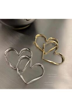 monalisatoka Kadın Gold, Gümüş 2'li Kalp Küpe Seti